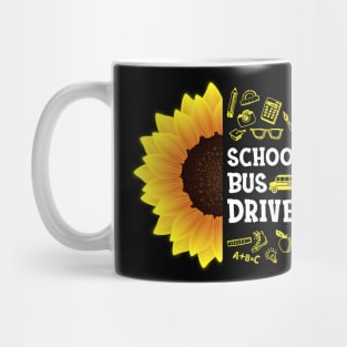 Sunflower School Bus Driver Shirt Teacher Student Kid Back To School Mug